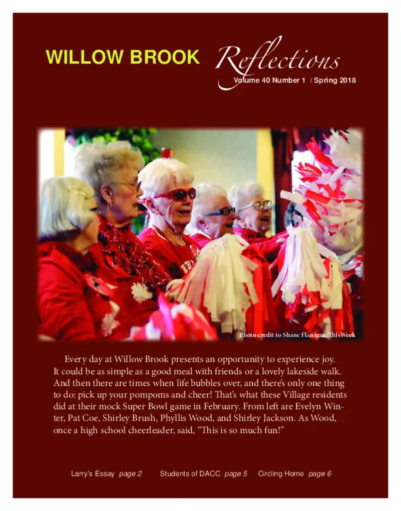 PDF Newsletter of Willow Brook Christian Communities, , , , , Delaware, OH - 39147-C00436^reflections-spring-2018^8_pg