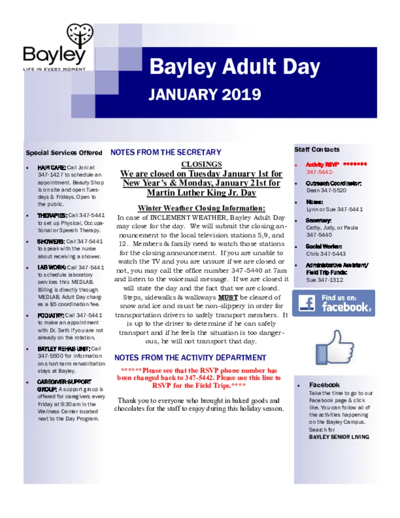 PDF Newsletter of Bayley Life, , , , , Cincinnati, OH - 39196-C00438^January__NEWSLETTER_2019^2_pg