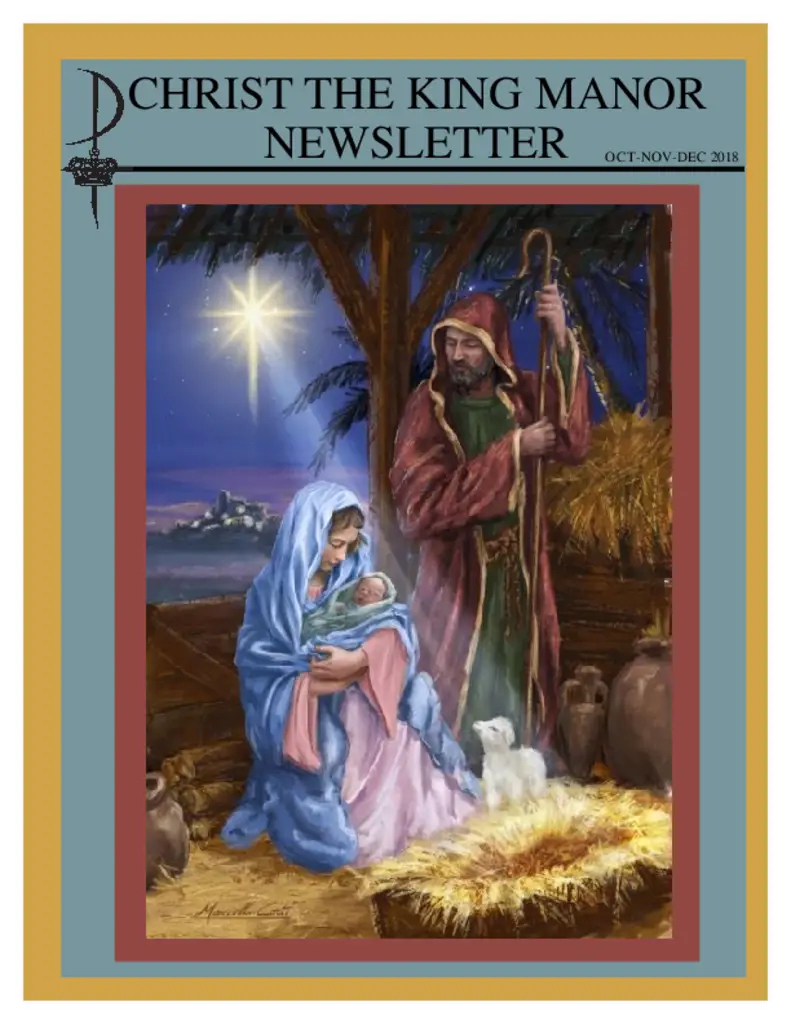 PDF Newsletter of Christ The King Manor, , , , , Dubois, PA - 39804-C00456^oct-nov-dec-2018-2^12_pg