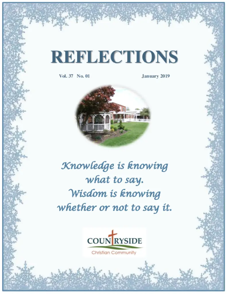 PDF Newsletter of Countryside Christian, , , , , Annville, PA - 39811-C00457^REFLECTIONS-January-2019^9_pg