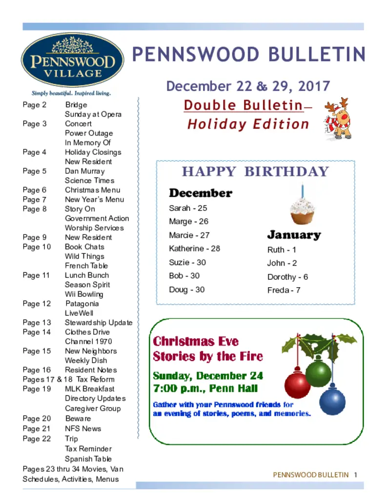 PDF Newsletter of Pennswood Village, , , , , Newtown, PA - 39911-C00460^weeklybulletin-1^34_pg
