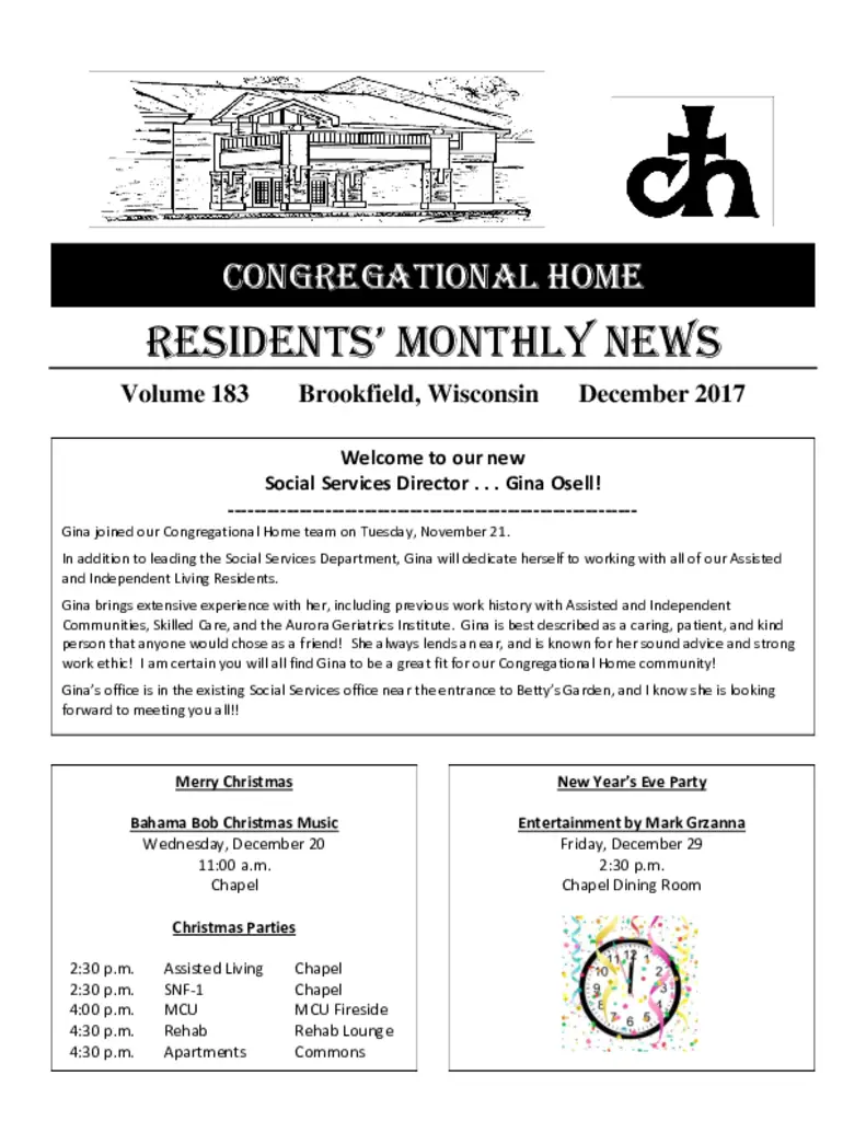 PDF Newsletter of Congregational Home, , , , , Brookfield, WI - 41807-C00624^newsletter^7_pg