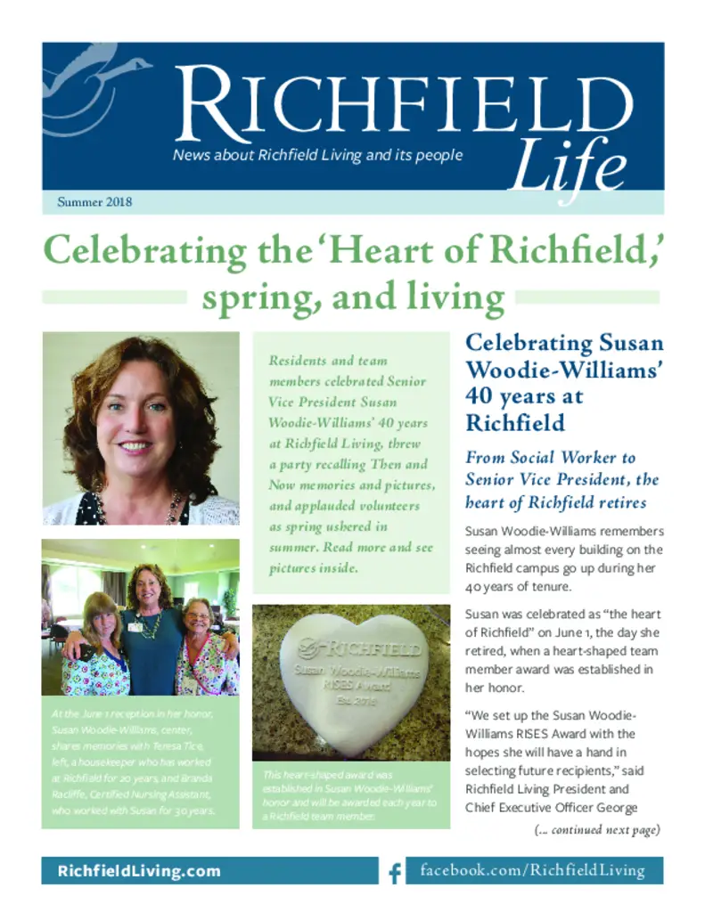 PDF Newsletter of Richfield, , , , , Salem, VA - 43199-C00597^Richfield-Life-Summer-2018^8_pg