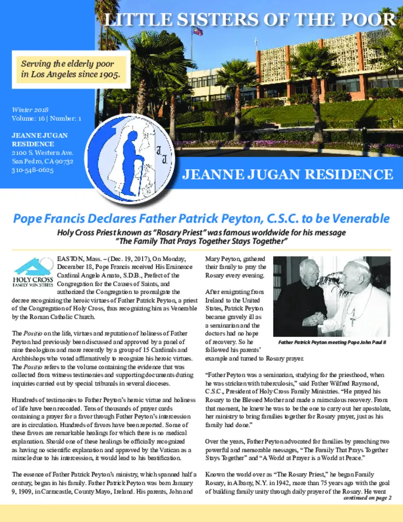 PDF Newsletter of Jeanne Jugan Center San Pedro, , , , , San Pedro, CA - 46181-C01829^San-Pedro-Winter-2018-Newsletter^4_pg