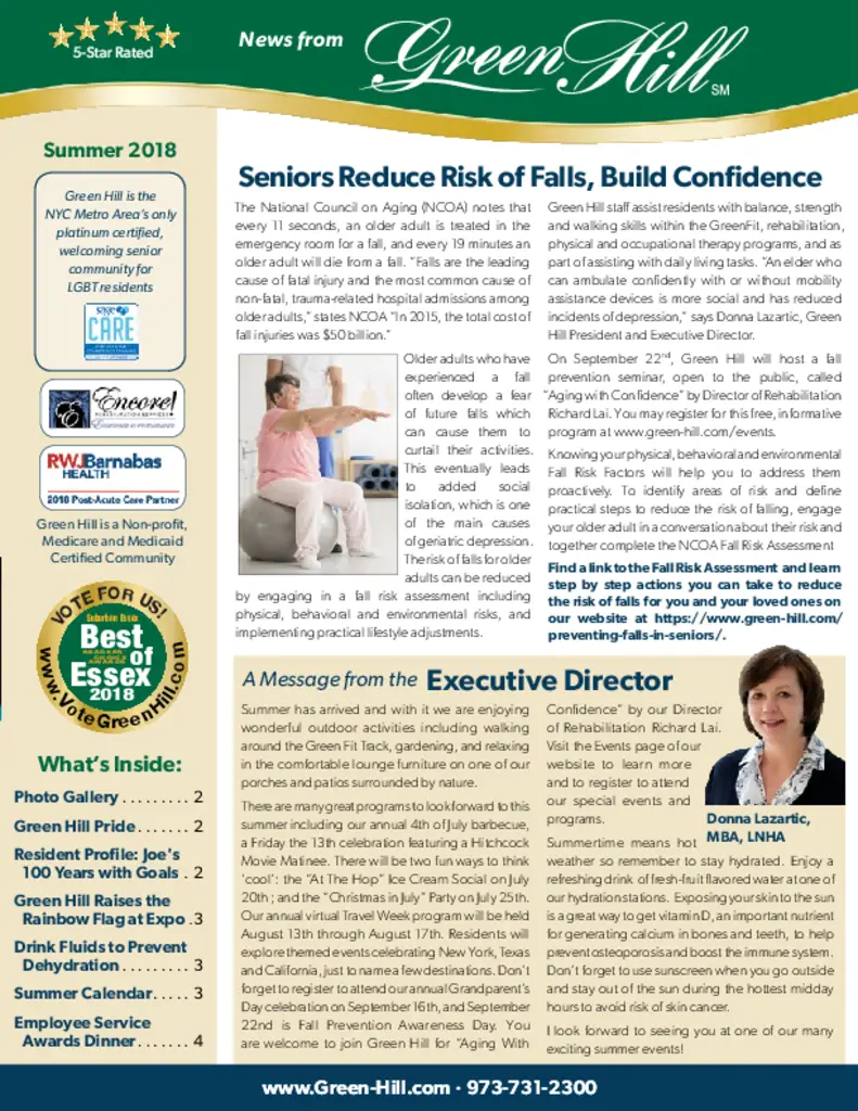 PDF Newsletter of Green Hill, , , , , West Orange, NJ - 47364-C01936^Green-Hill-Summer-Newsletter-6-29-18_b_for_web^4_pg