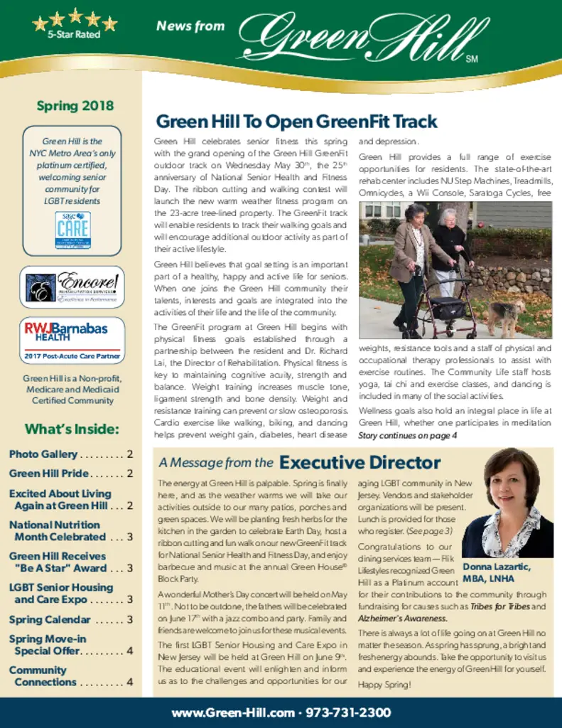 PDF Newsletter of Green Hill, , , , , West Orange, NJ - 47365-C01936^Green-Hill-Spring-Newsletter-3-28-18_for_web^4_pg