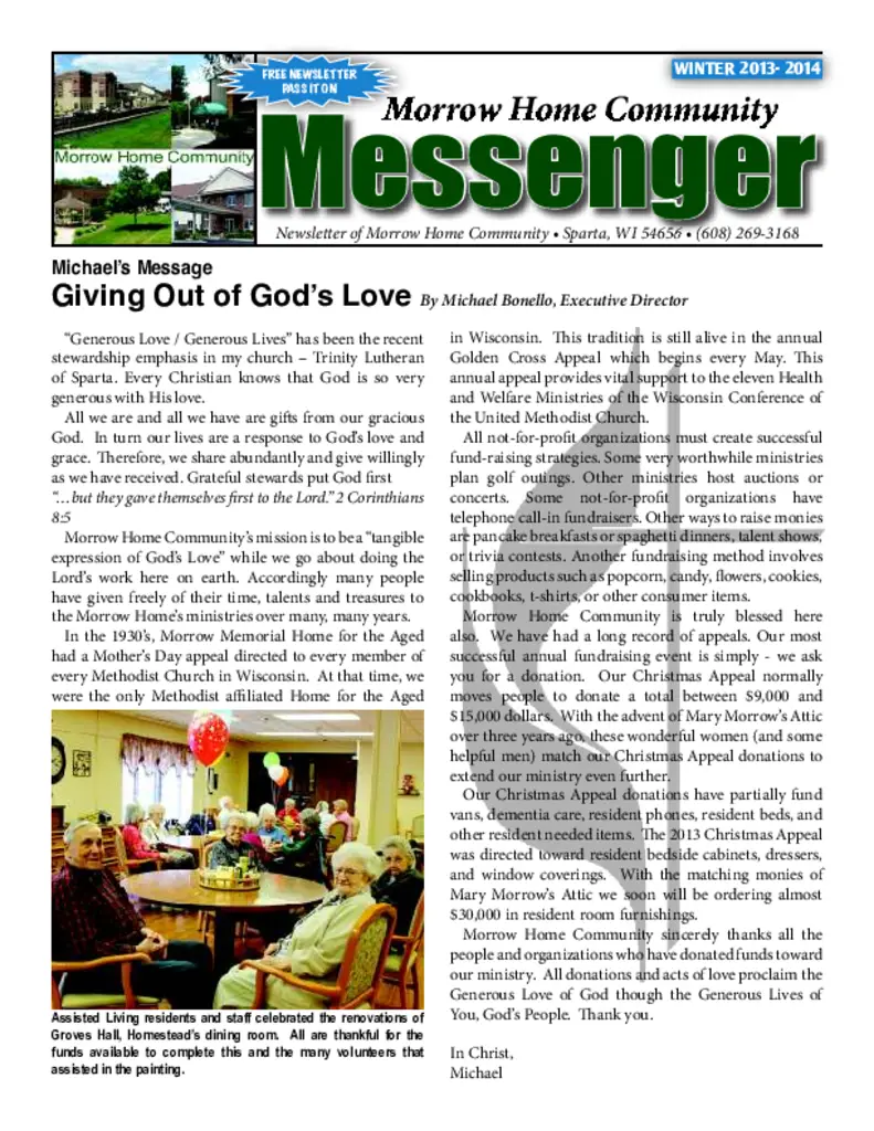 PDF Newsletter of Morrow Home Community, , , , , Sparta, WI - 47600-C01948^messengerFeb20142nd^8_pg