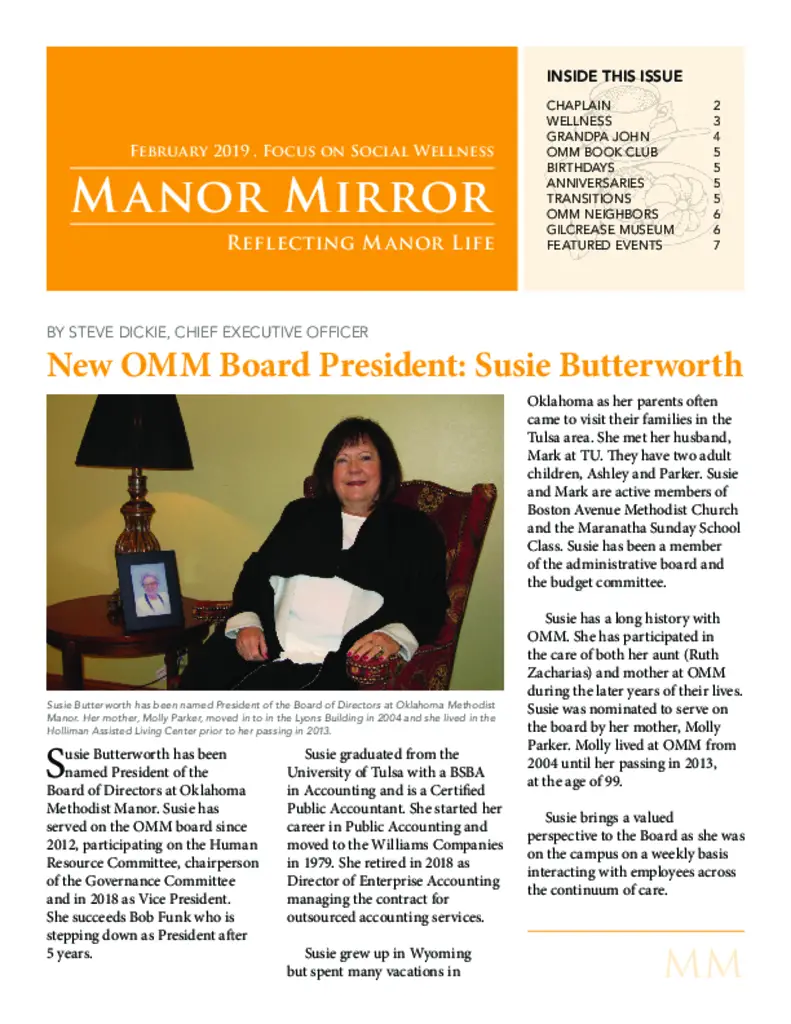 PDF Newsletter of Oklahoma Methodist Manor, , , , , Tulsa, OK - 47761-C01953^mirror-2-19^8_pg