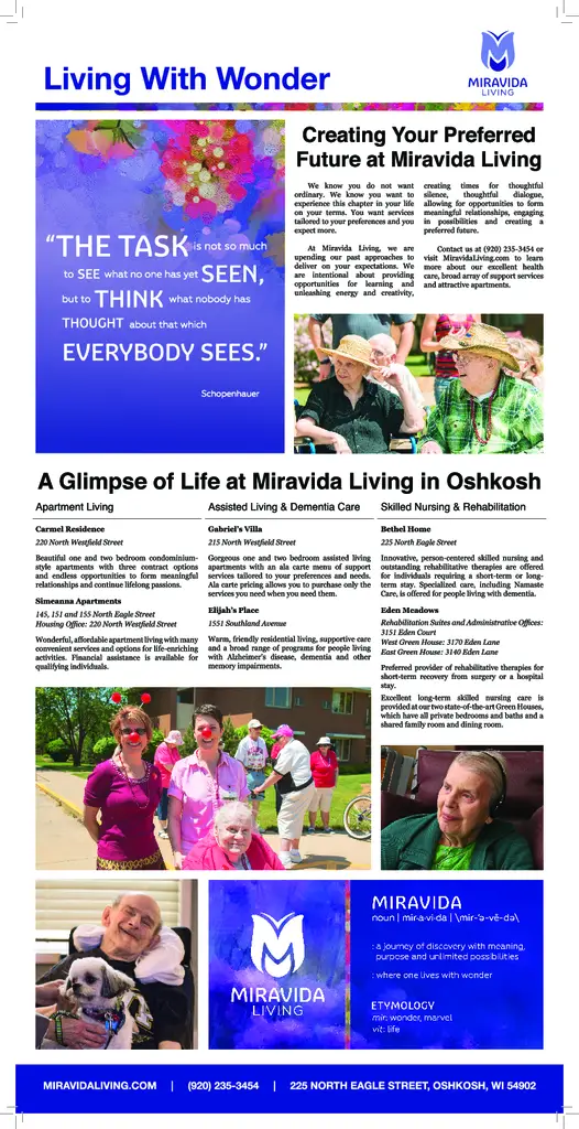 PDF Newsletter of Miravida Living, , , , , Oshkosh, WI - 48301-C01987^ML_ONW_Apr2016^1_pg
