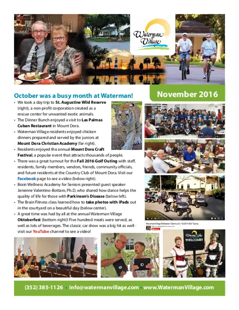 PDF Newsletter of Waterman Village, , , , , Mount Dora, FL - 5976-C00103^WV-MonthlyUpdate-November-2016l^2_pg