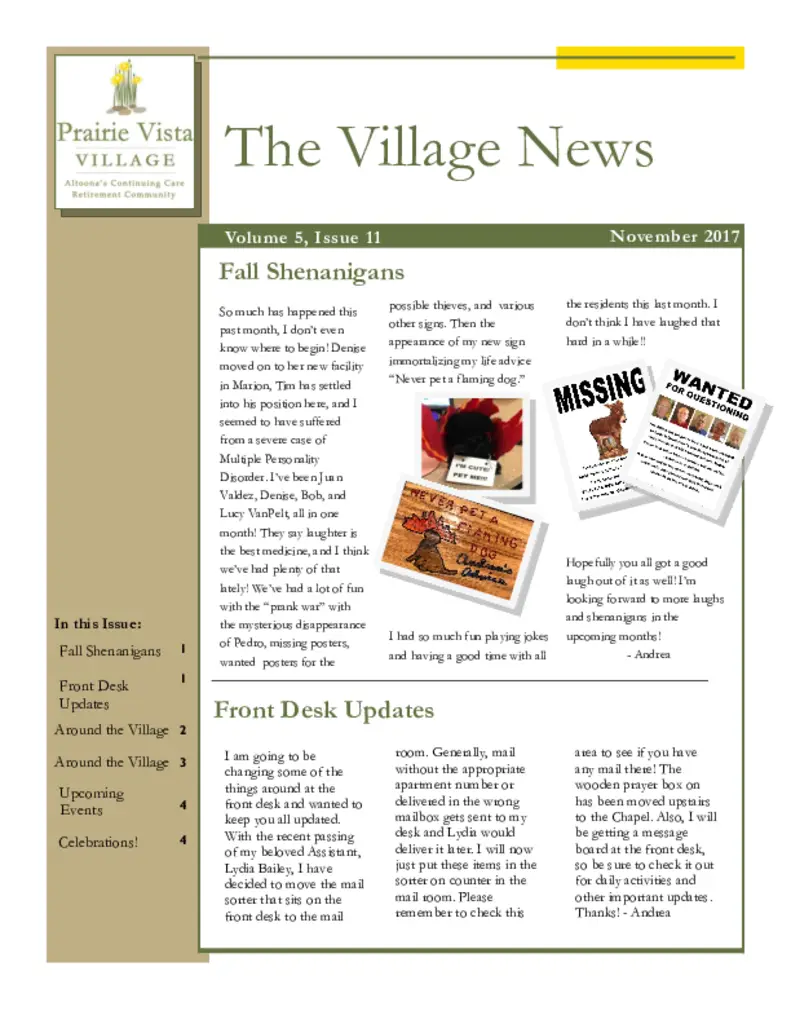 PDF Newsletter of Prairie Vista Village, , , , , Altoona, IA - 6504-C00117^November-Newsletter^4_pg