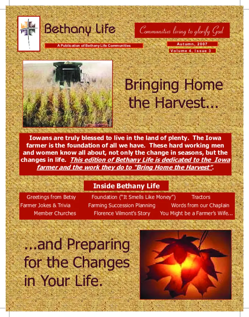 PDF Newsletter of Bethany Life, , , , , Story City, IA - 6534-C00118^BL_Fall2007^10_pg