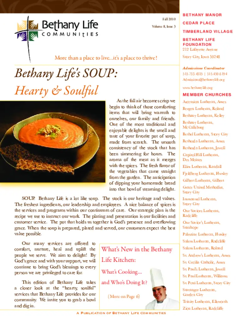 PDF Newsletter of Bethany Life, , , , , Story City, IA - 6535-C00118^BL_Fall2010^12_pg