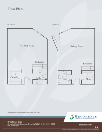 Floorplan of Brookdale Brea, Assisted Living, Brea, CA 1