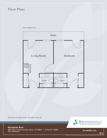 Floorplan of Brookdale Brea, Assisted Living, Brea, CA 2