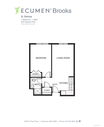 Floorplan of Ecumen Brooks, Assisted Living, Memory Care, Owatonna, MN 1