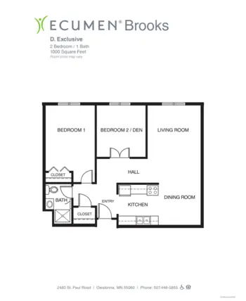 Floorplan of Ecumen Brooks, Assisted Living, Memory Care, Owatonna, MN 2
