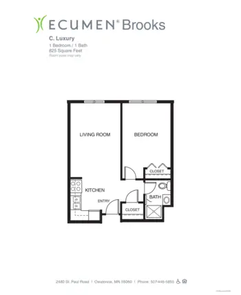 Floorplan of Ecumen Brooks, Assisted Living, Memory Care, Owatonna, MN 3