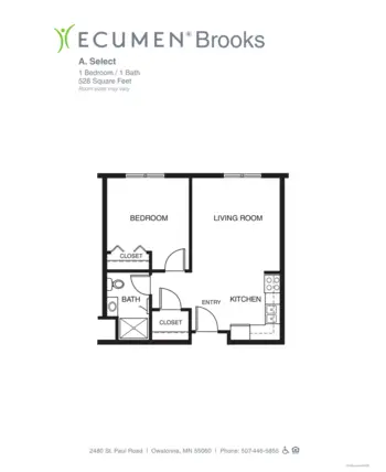 Floorplan of Ecumen Brooks, Assisted Living, Memory Care, Owatonna, MN 4