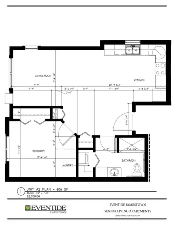 Floorplan of Eventide Jamestown Senior Living, Assisted Living, Jamestown, ND 2