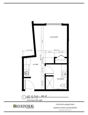 Floorplan of Eventide Jamestown Senior Living, Assisted Living, Jamestown, ND 9