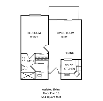 Floorplan of Georgetown Place, Assisted Living, Fort Wayne, IN 2