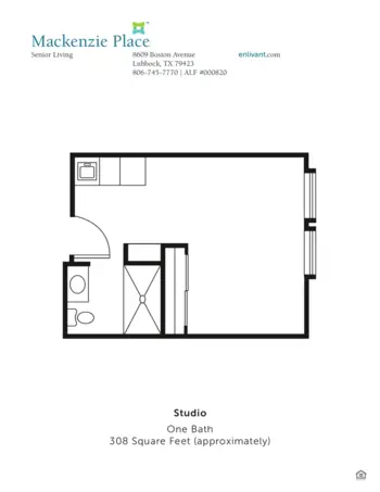 Floorplan of MacKenzie Place, Assisted Living, Lubbock, TX 1