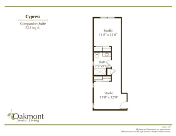 Floorplan of Oakmont of San Antonio Heights, Assisted Living, Upland, CA 3