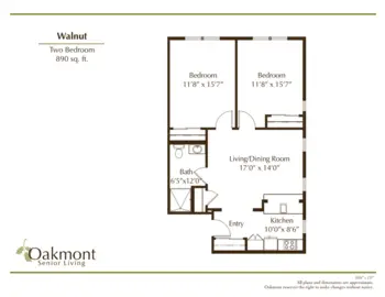 Floorplan of Oakmont of San Antonio Heights, Assisted Living, Upland, CA 8