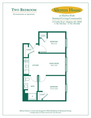 Floorplan of Allerton House at Central Park, Assisted Living, Weymouth, MA 6