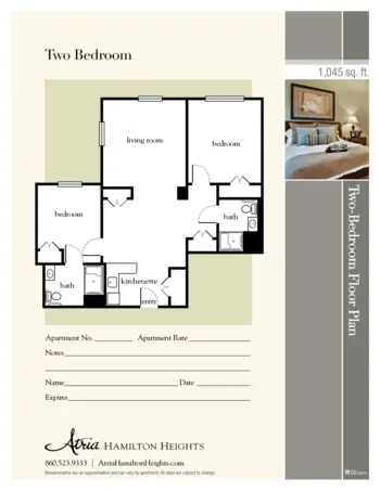 Floorplan of Atria Hamilton Heights, Assisted Living, West Hartford, CT 4