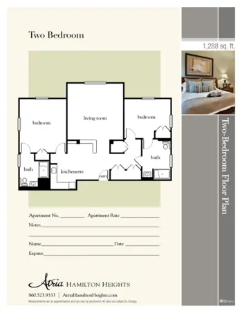 Floorplan of Atria Hamilton Heights, Assisted Living, West Hartford, CT 5