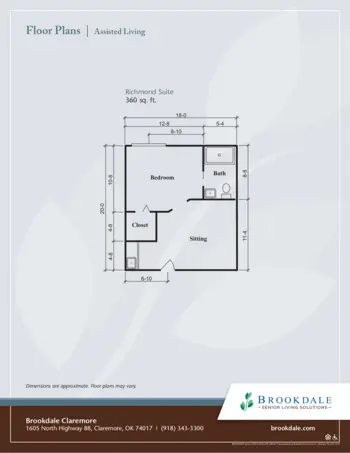 Floorplan of Brookdale Claremore, Assisted Living, Memory Care, Claremore, OK 2