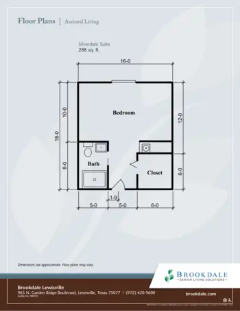 Floorplan of Brookdale Lewisville, Assisted Living, Lewisville, TX 1