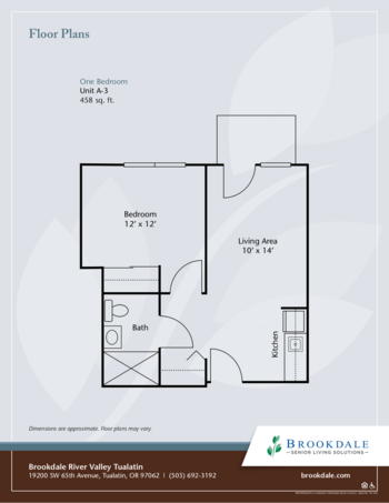 Floorplan of Brookdale River Valley Tualatin, Assisted Living, Tualatin, OR 6