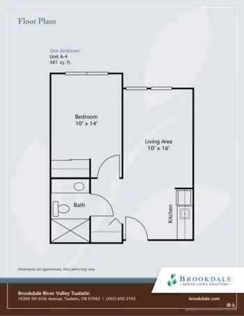 Floorplan of Brookdale River Valley Tualatin, Assisted Living, Tualatin, OR 7
