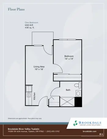 Floorplan of Brookdale River Valley Tualatin, Assisted Living, Tualatin, OR 8