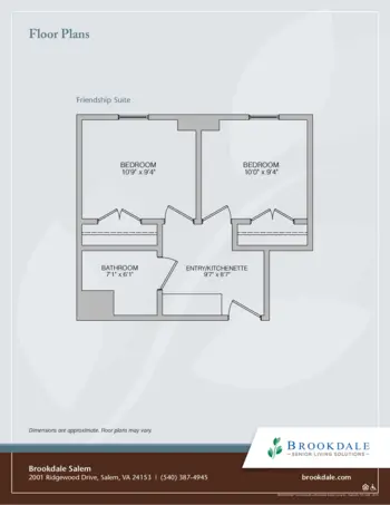 Floorplan of Brookdale Salem, Assisted Living, Memory Care, Salem, VA 2