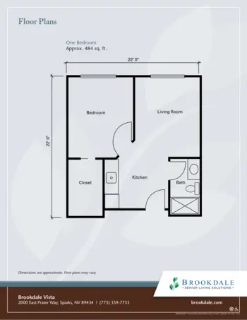 Floorplan of Brookdale Vista, Assisted Living, Sparks, NV 2