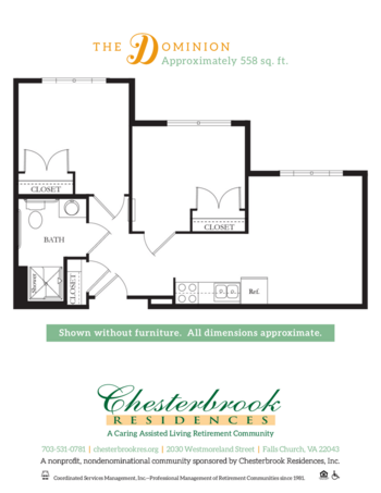 Floorplan of Chesterbrook Residences, Assisted Living, Falls Church, VA 4
