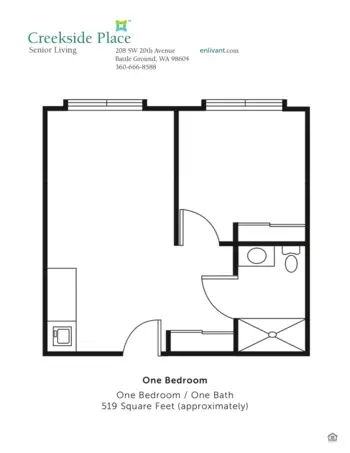 Floorplan of Creekside Place, Assisted Living, Battle Ground, WA 1