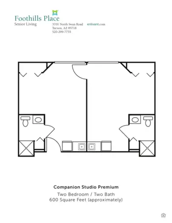 Floorplan of Foothills Place, Assisted Living, Tucson, AZ 2