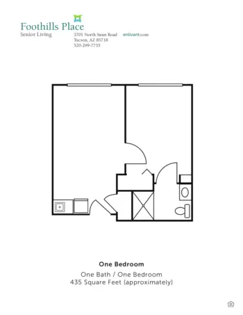 Floorplan of Foothills Place, Assisted Living, Tucson, AZ 3