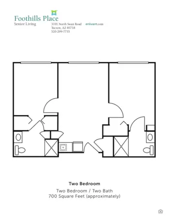 Floorplan of Foothills Place, Assisted Living, Tucson, AZ 4