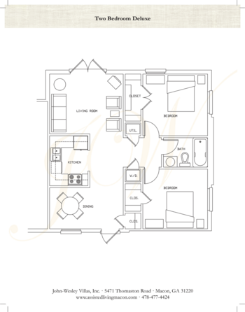 Floorplan of John-Wesley Villas, Assisted Living, Macon, GA 1