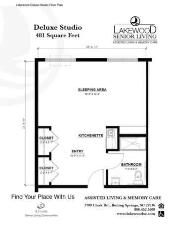 Floorplan of Lakewood Senior Living, Assisted Living, Memory Care, Boiling Springs, SC 1