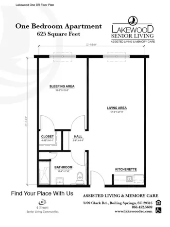 Floorplan of Lakewood Senior Living, Assisted Living, Memory Care, Boiling Springs, SC 2