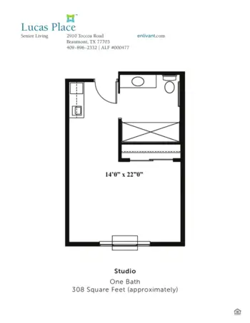 Floorplan of Lucas Place, Assisted Living, Beaumont, TX 1