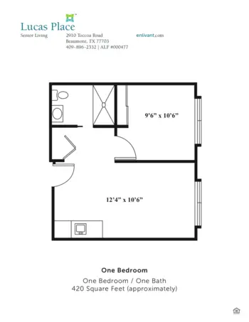 Floorplan of Lucas Place, Assisted Living, Beaumont, TX 2