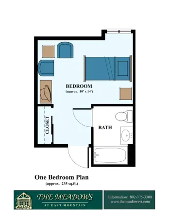 Floorplan of Meadows at East Mountain, Assisted Living, Memory Care, Rutland, VT 1